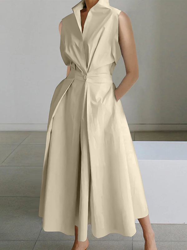 Robe chic à collet pour femmes | Midi