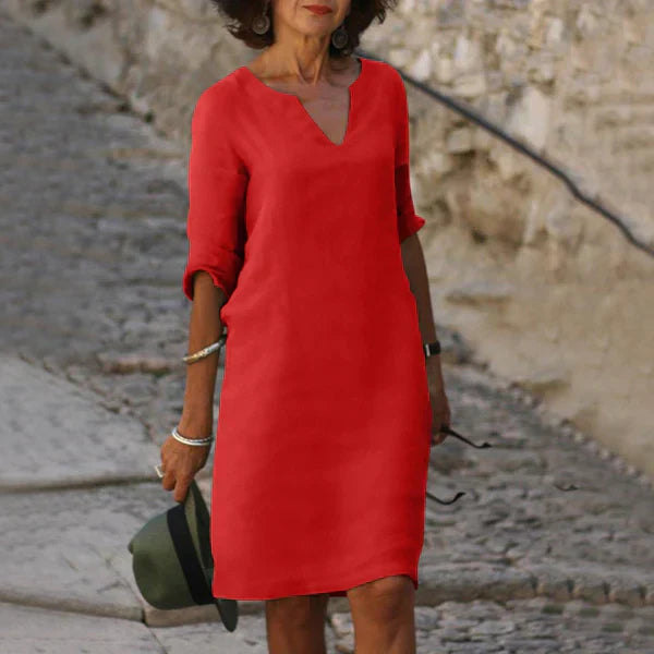 Robe col V pour femmes | Midi