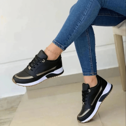 Monica | Chaussures de marche plates tricolores pour femmes | Orthopédie - Douxora