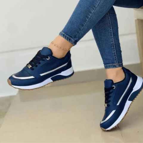 Monica | Chaussures de marche plates tricolores pour femmes | Orthopédie - Douxora