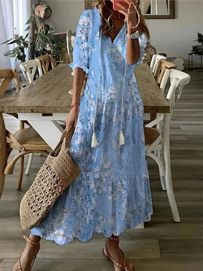 Robe bohémienne fluide pour femme | Maxi