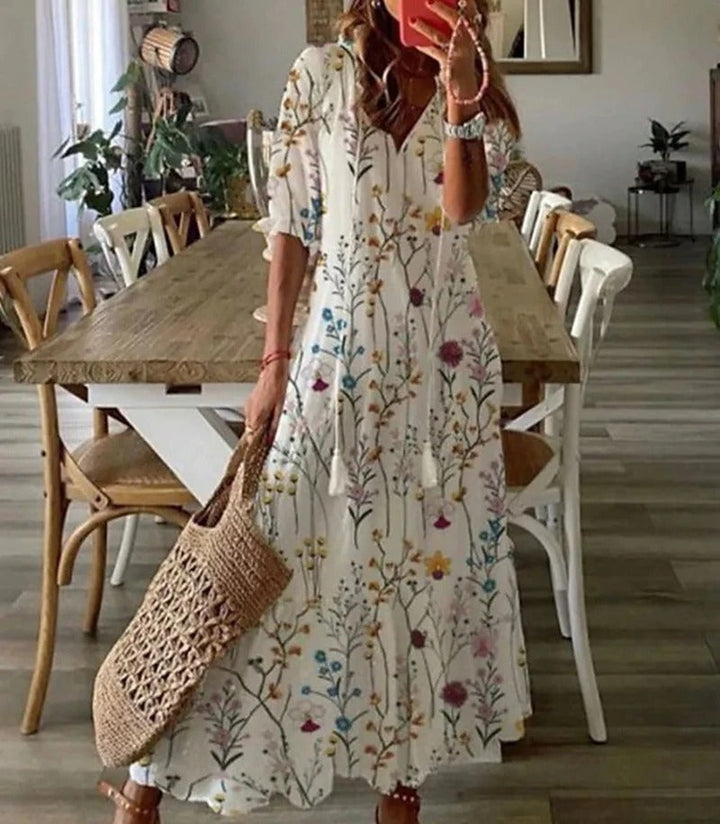 Robe bohémienne fluide pour femme | Maxi