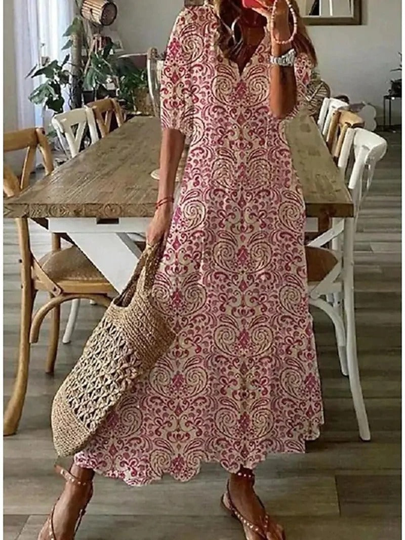 Robe bohémienne fluide pour femme | Maxi