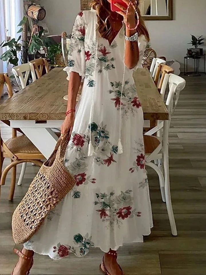 Robe bohémienne fluide pour femme | Maxi